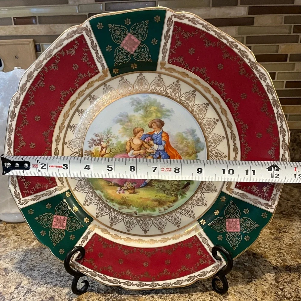 Vintage Hutschenreuther Hohenberg Bavaria porcelain platter w/ a courting couple